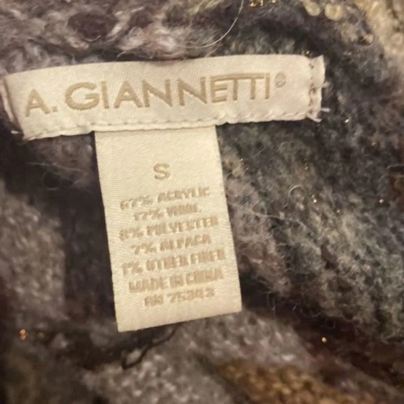 A Gianetti Open Front Cardigan Sweater Acrylic Wool Alpaca Brown Tones - Picture 7 of 9